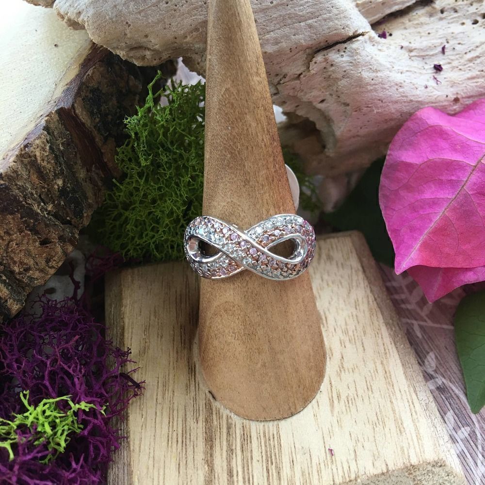 Sterling Silver Cz Infinity Ring Size 9 - Picture 4 of 5